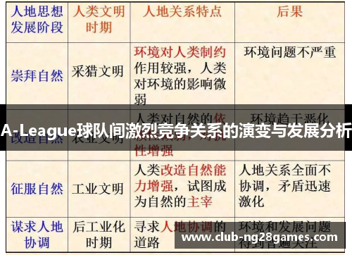 A-League球队间激烈竞争关系的演变与发展分析